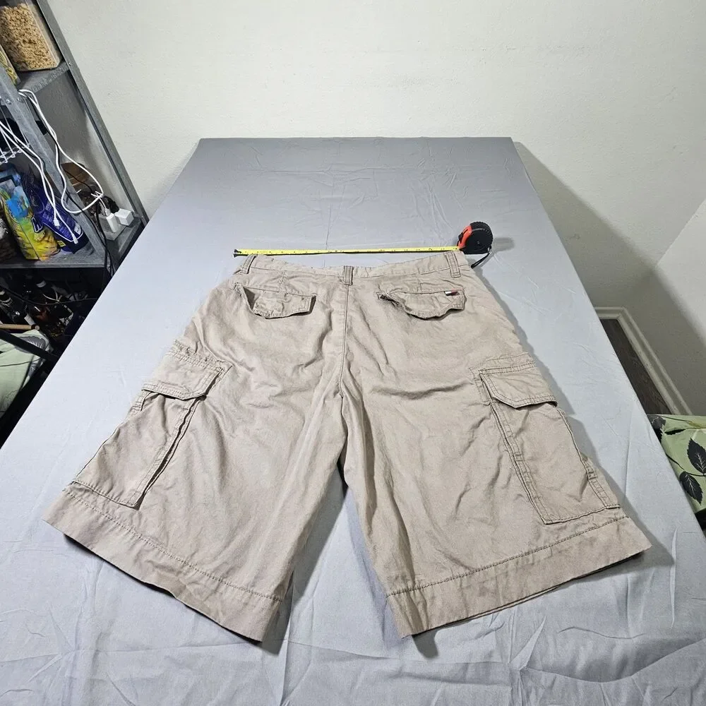 Tommy Hilfiger Mens Cargo Shorts Classic Fit Size 34 Beige 100% Cotton